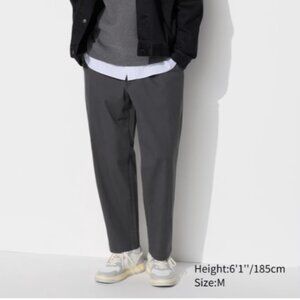 Uniqlo Cotton Relaxed Ankle Pants, Dark Gray, Size Medium